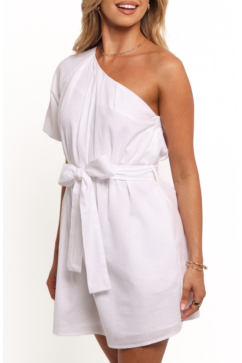 Dylan One-Shoulder Minidress, Alternate, color, WHITE
