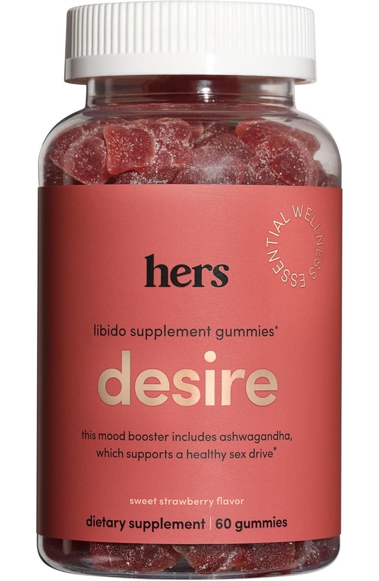 HIMS & HERS Desire Libido Supplement Gummies Mood-Boosting, Energy-Enhancing, Daily Wellness Formula, Main, color, Coral