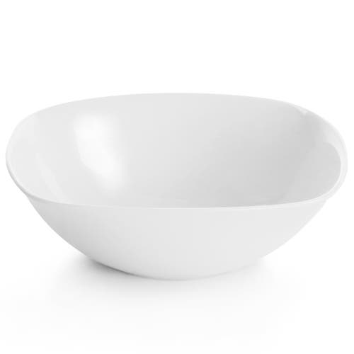 Gibson Ultra Ultra Piazza 18 Piece Soft Square Tempe Opal Glass Dinnerware Set In White