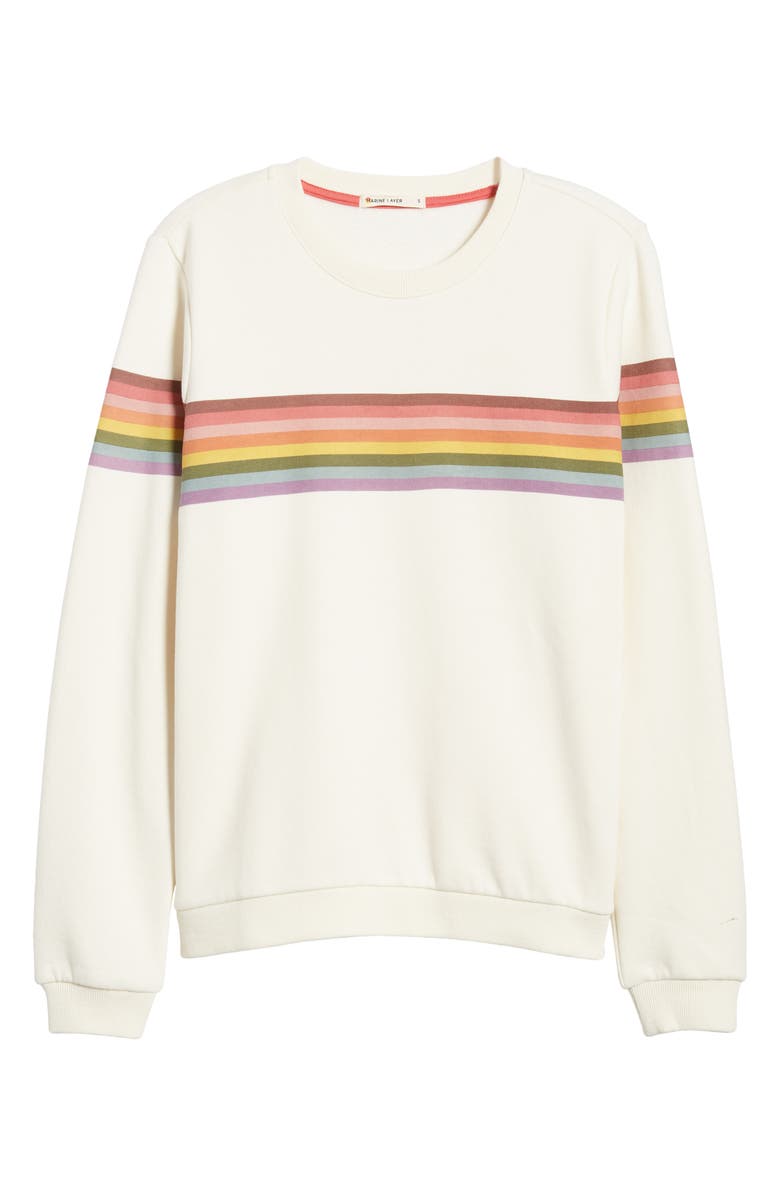 Marine Layer Anytime Rainbow Stripe Sweatshirt, Alternate, color,