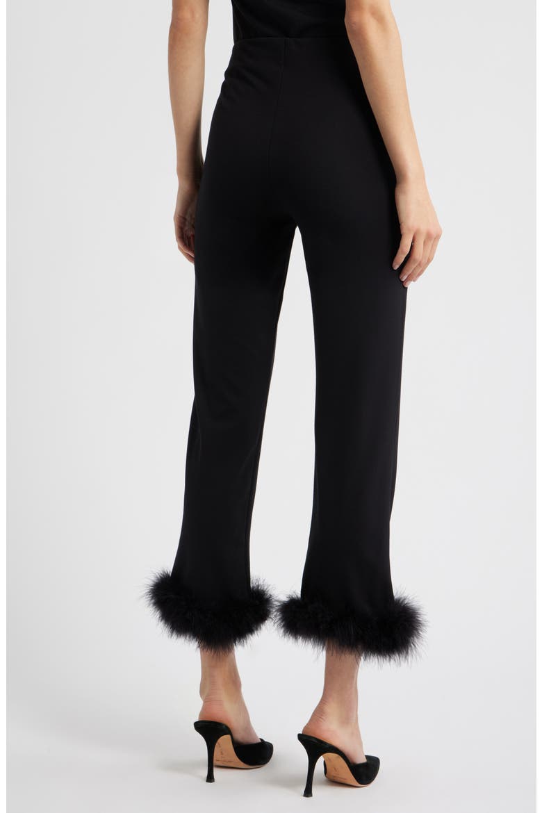 Feather Hem Capri Pants, Alternate, color, BLACK