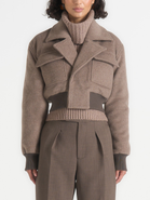 Manière De Voir Cosette Wool Lapel Bomber Jacket