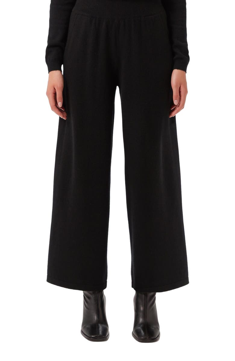 GOBI Mongolian Cashmere Wide-Leg Cashmere Pants, Alternate, color, Vapor Blue