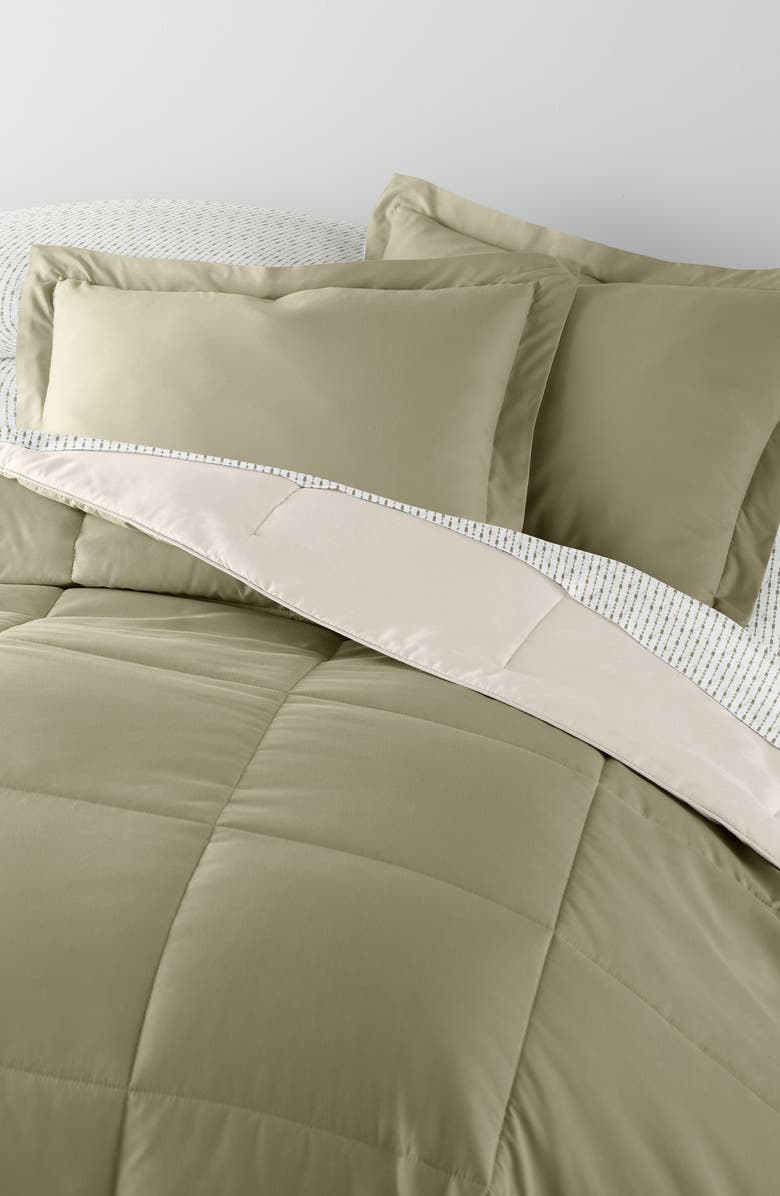 HOMESPUN 7-Piece Assorted Reversible Comforter Set, Alternate, color, Sage