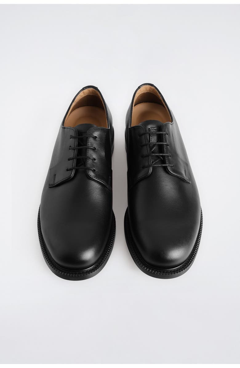 COS Leather Derby Shoes, Alternate, color, Black