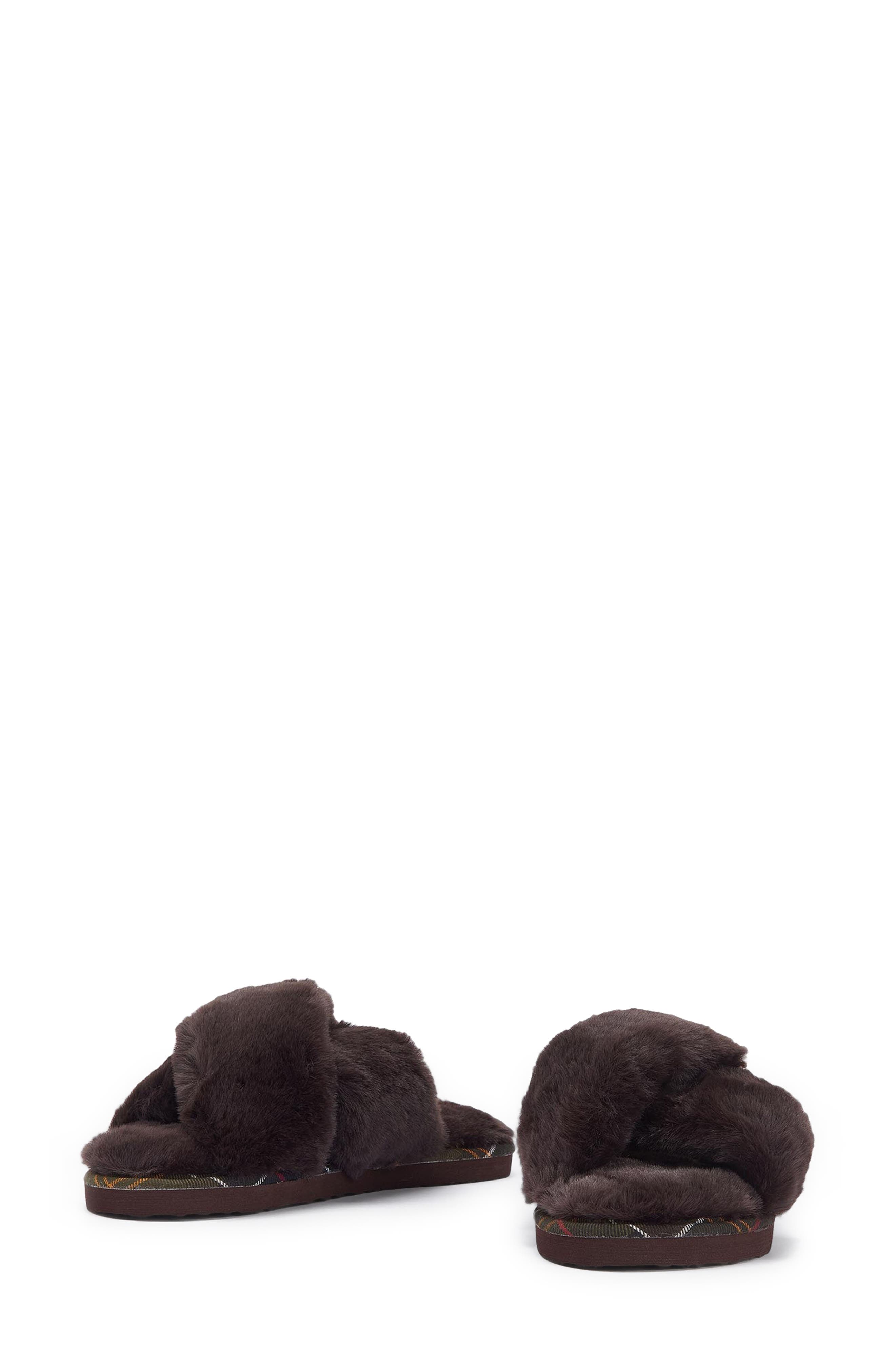 Barbour Eliza Faux Fur Slide Slipper, Alternate, color, 