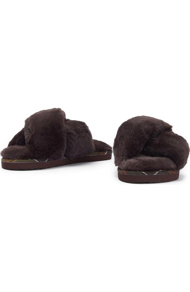 Barbour Eliza Faux Fur Slide Slipper, Alternate, color,