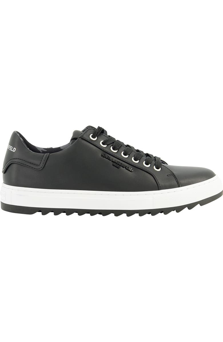 KARL LAGERFELD PARIS Leather Low Top Sneaker, Alternate, color, Black