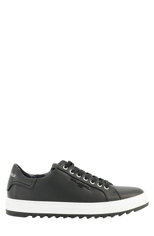 Karl Lagerfeld Leather Low Top Sneaker In Black