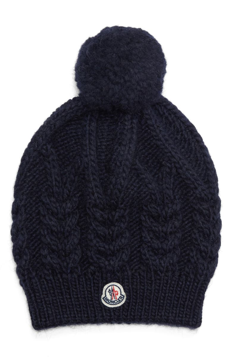 Moncler Knit Beanie, Main, color, 