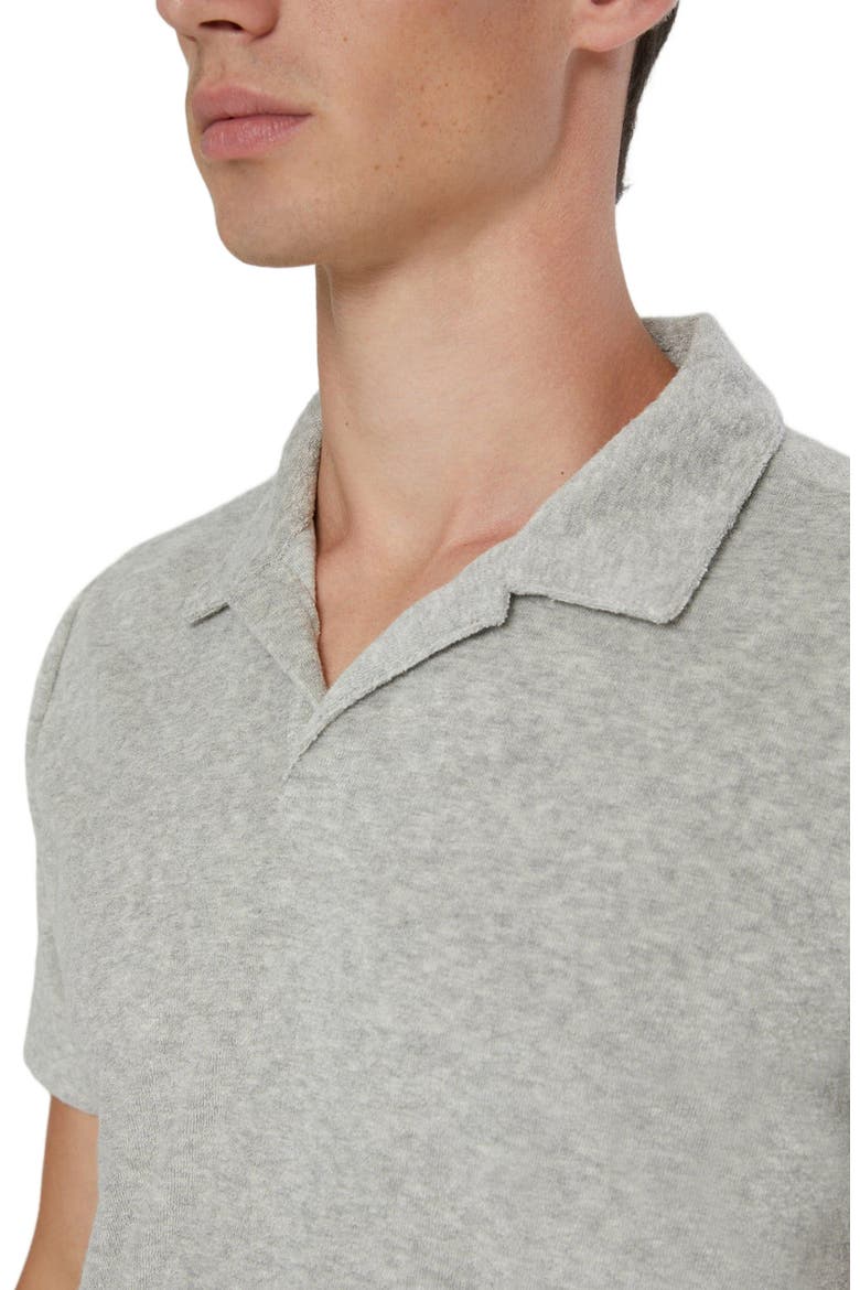 Towel Terry Johnny Collar Polo, Alternate, color, HEATHER GREY