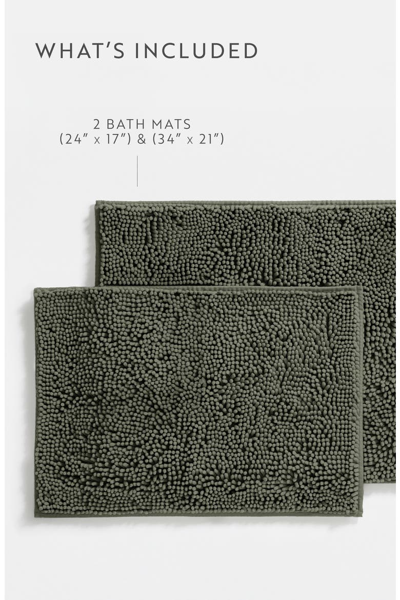2-Pack Chenille Bath Mats, Alternate, color, CHENILLE SAGE