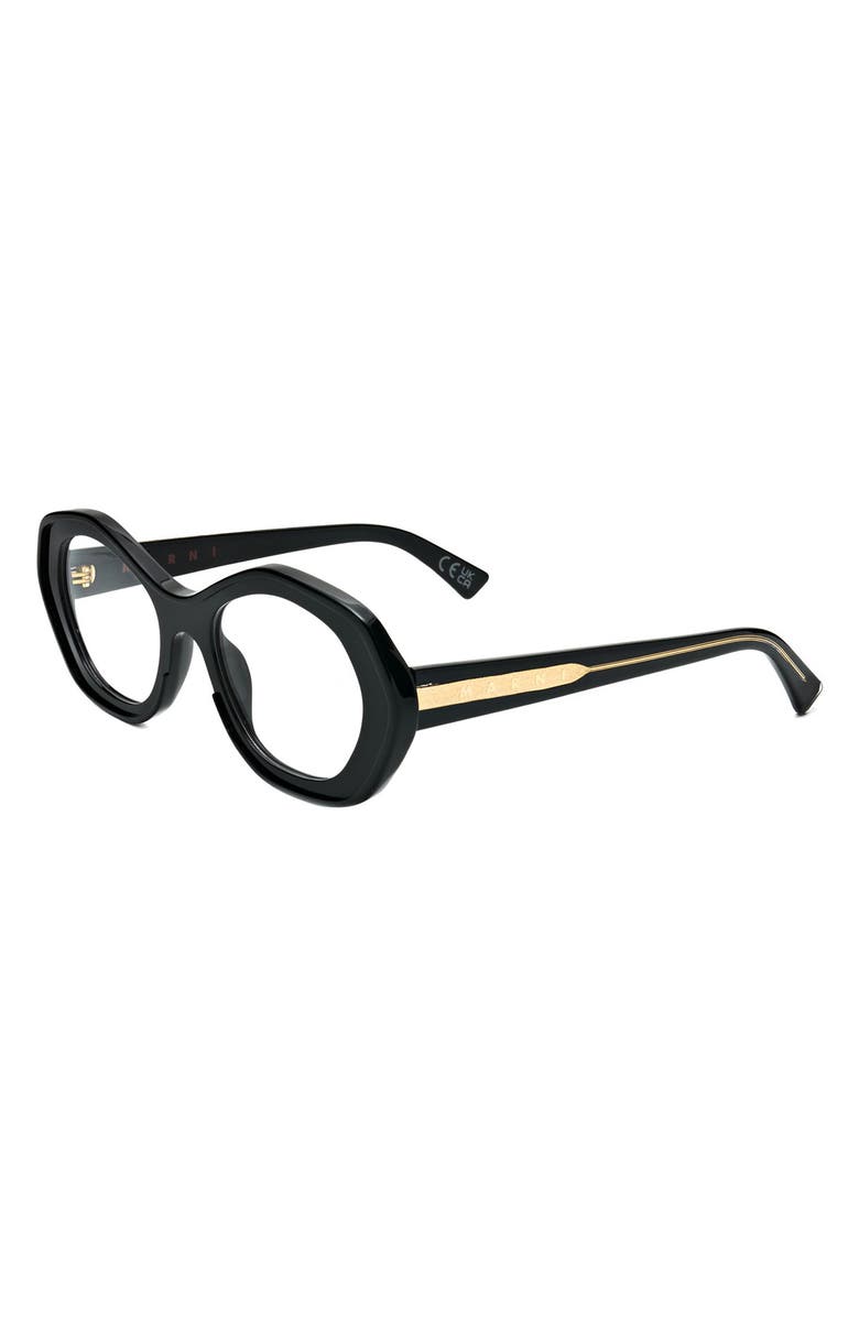 Marni 51mm Round Reading Glasses, Alternate, color, Black