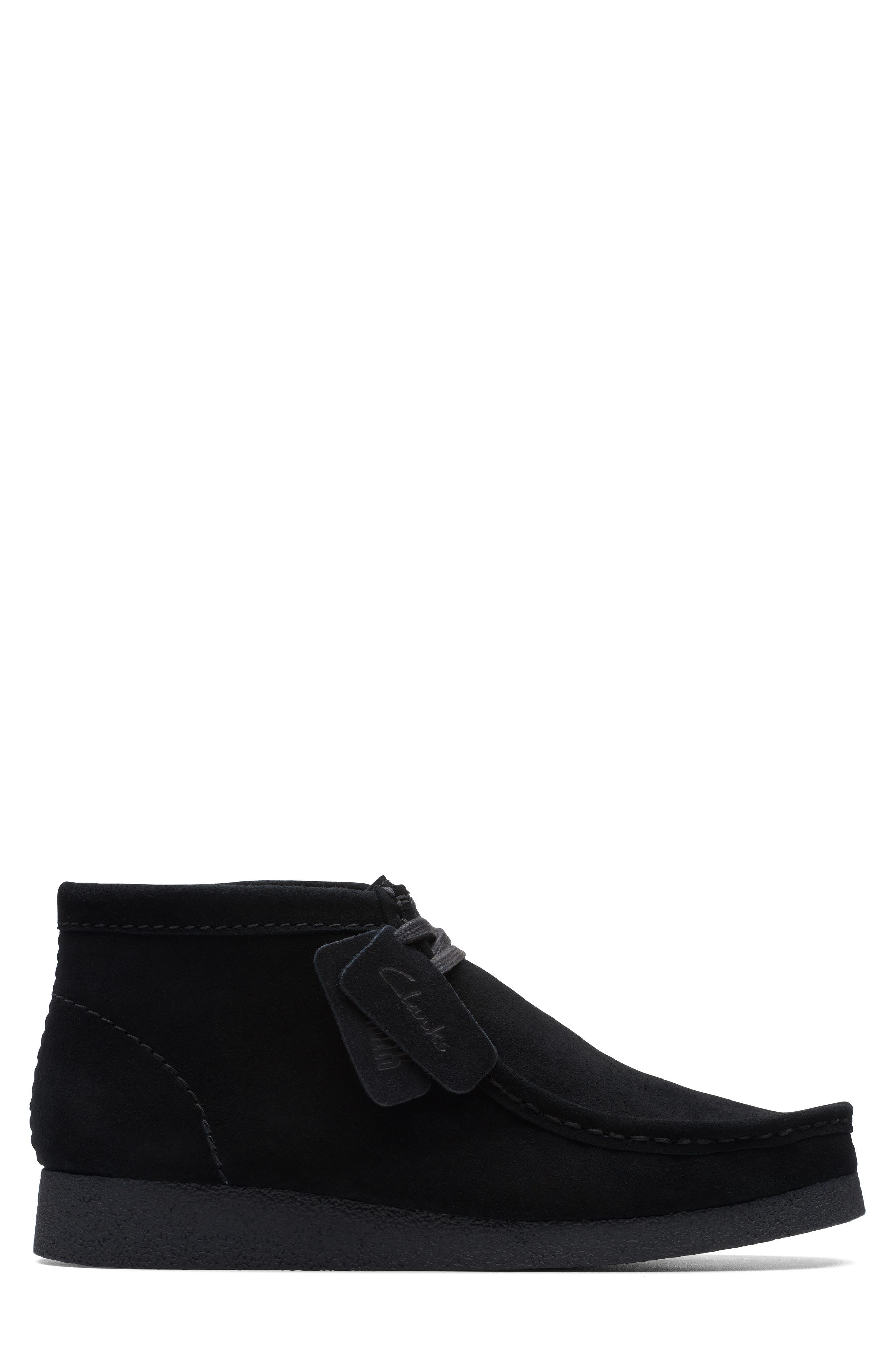 Clarks<sup>®</sup> Wallabee Suede Boot, Alternate, color, Black Suede