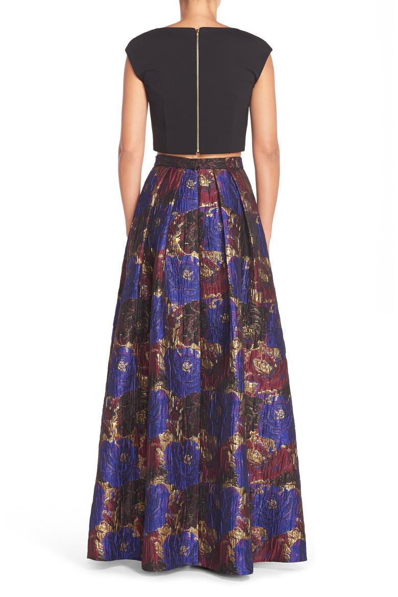 Two-Piece Jacquard Ballgown, Alternate, color, PURPLE MULTI