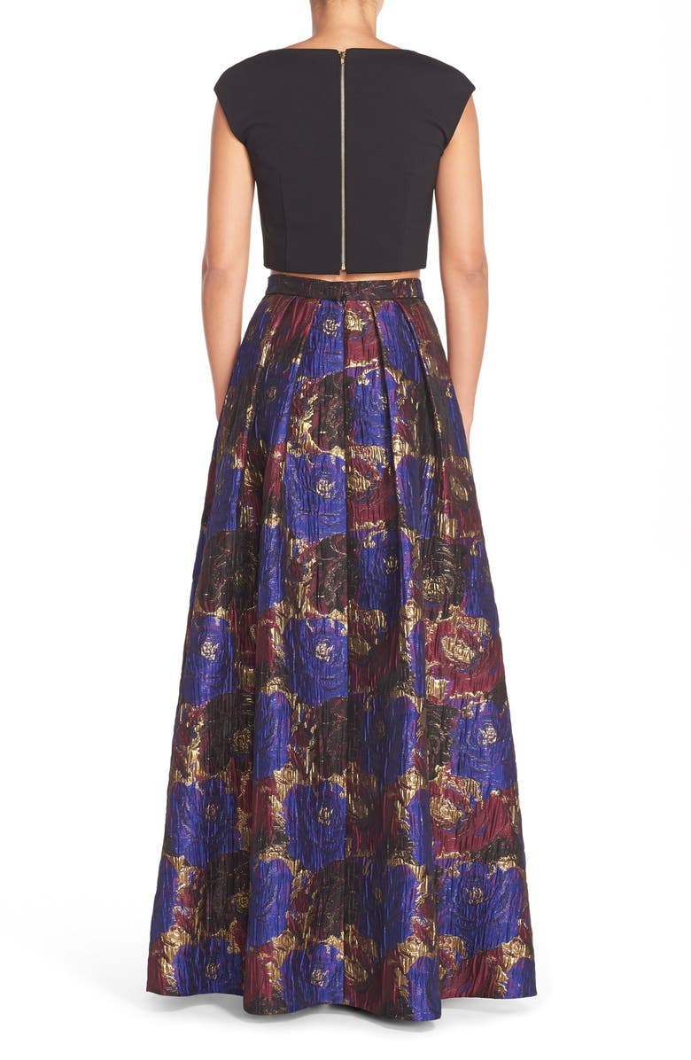 Aidan by Aidan Mattox Two-Piece Jacquard Ballgown, Alternate, color, 