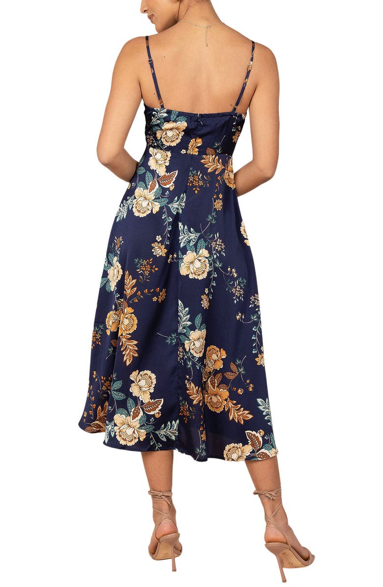 Petal & Pup Alejandra Floral Print Midi Dress, Alternate, color, Navy