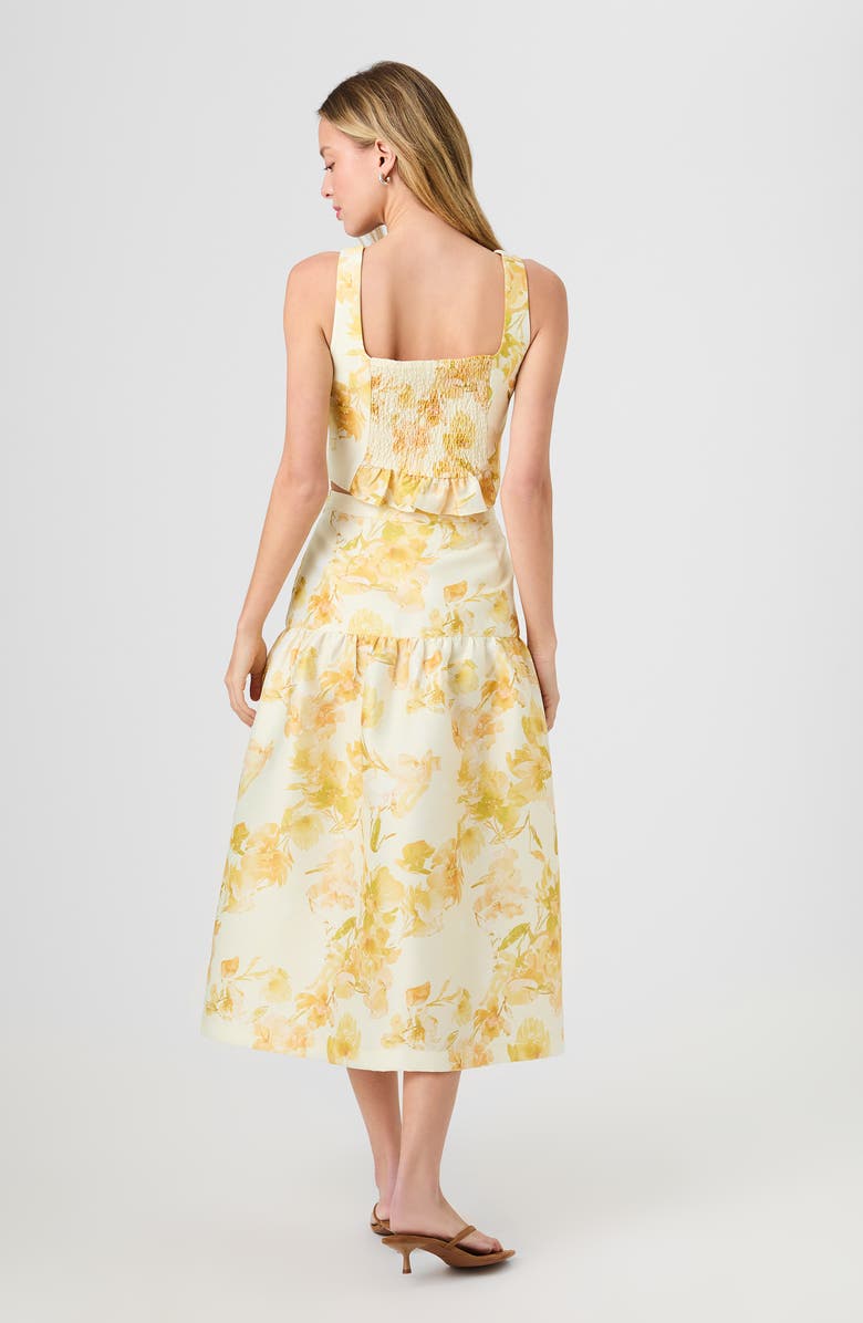 French Connection Sophie Floral Sleeveless Taffeta Crop Top, Alternate, color, 