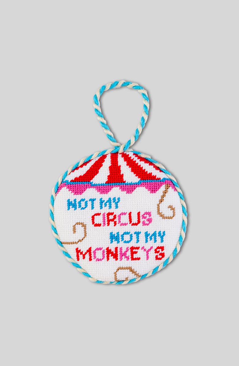 Furbish Needlepoint Ornament - Not My Circus, Main, color, White