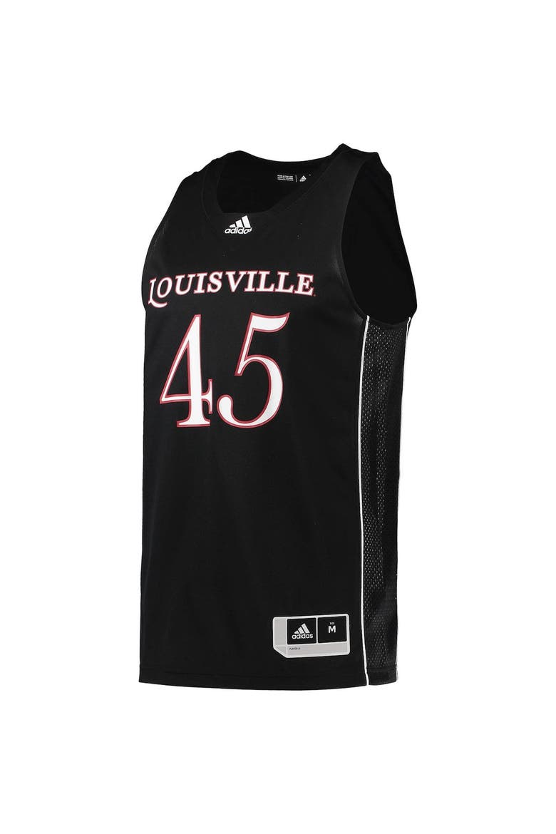 Men's adidas #45 Black Louisville Cardinals Swingman Basketball Jersey, Alternate, color, Black