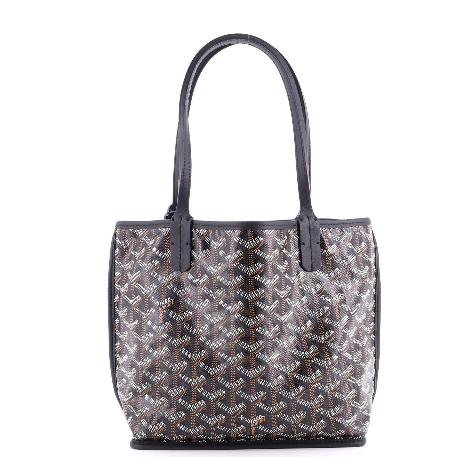 Pre-Owned Goyard Anjou Reversible Tote Coated Canvas Mini, Alternate, color, Black