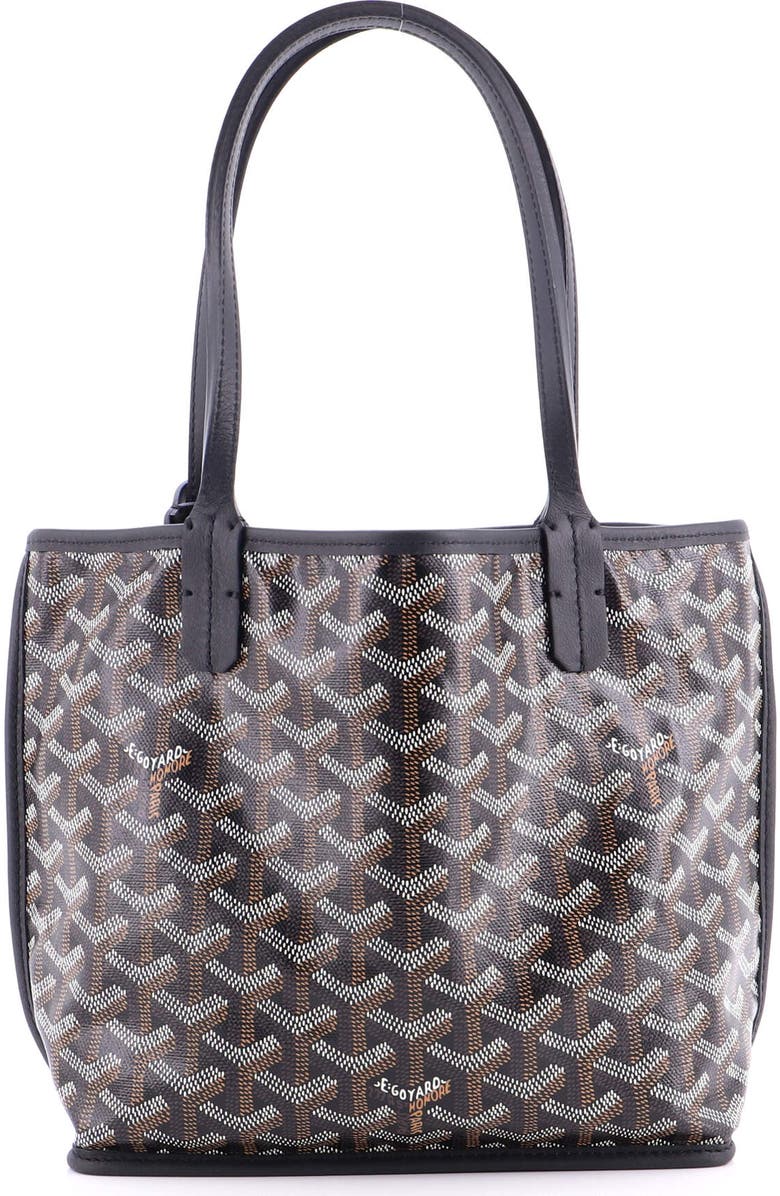 Pre-Owned Goyard Anjou Reversible Tote Coated Canvas Mini, Alternate, color, Black