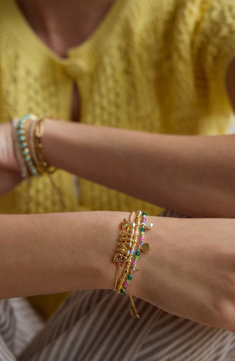 BaubleBar Rowan Semiprecious Custom Layered Bracelet, Alternate, color, Gold Multi