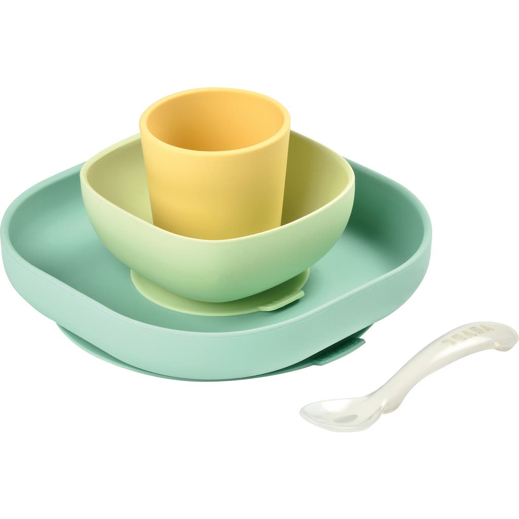 BEABA 4-Piece Silicone Suction Baby Feeding Set in Pastel  product