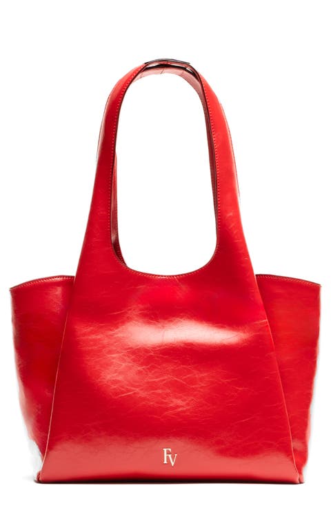 Portia Crinkled Leather Shoulder Bag
