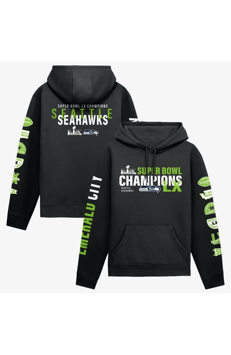 FANATICS Men's Fanatics Black Seattle Seahawks Super Bowl LX Champions Four-Piece Hoodie, Main, color,