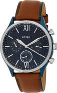 Fossil Men's Fenmore Midsize Multifunction Luggage Leather Watch, 44mm