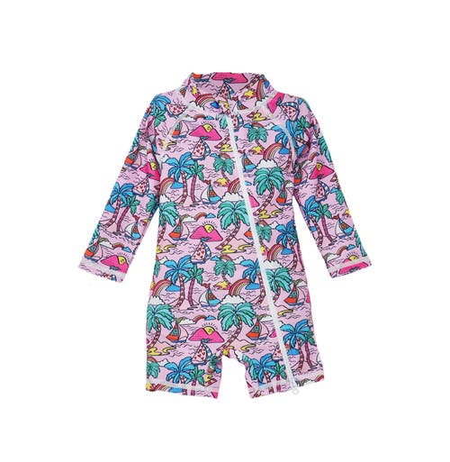 Shop Flap Happy Infant And Toddlers Sun Protective Upf 50+ Shortie Surf Swimsuit In Island Doodles