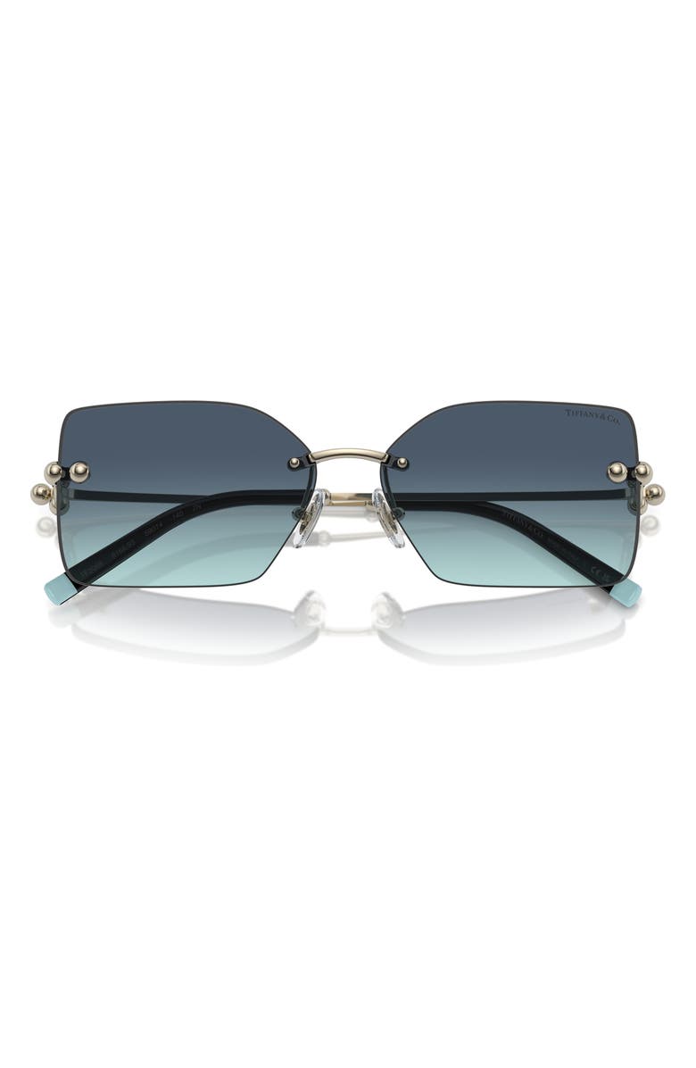 Tiffany & Co. 59mm Gradient Rectangular Sunglasses, Alternate, color, Blue Gold