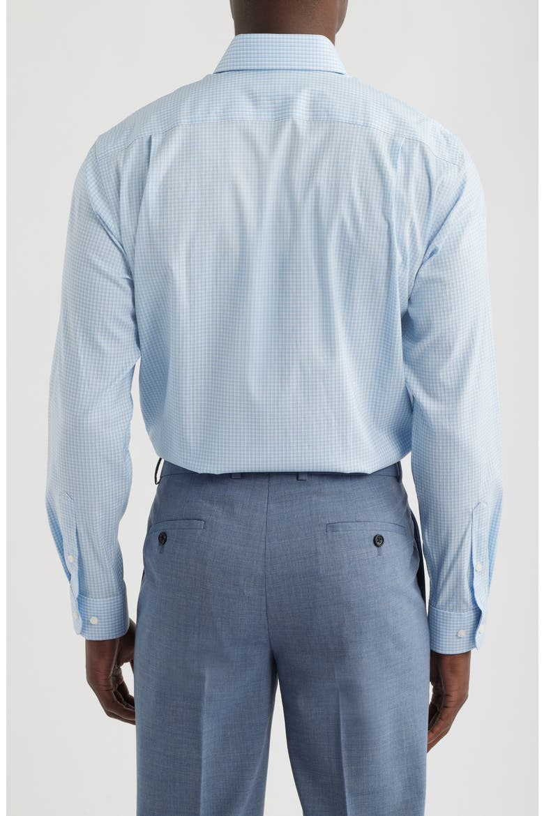 Trim Fit Shadow Check Premium Performance Twill Dress Shirt, Alternate, color, BLUE ETTORE CHECK