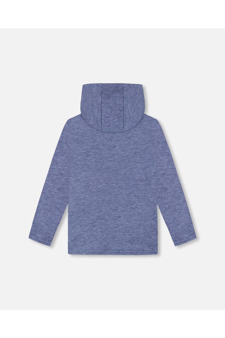 Little Boy's Super Soft Brushed Hooded T-Shirt With Print Blue, Alternate, color, Peacoat
