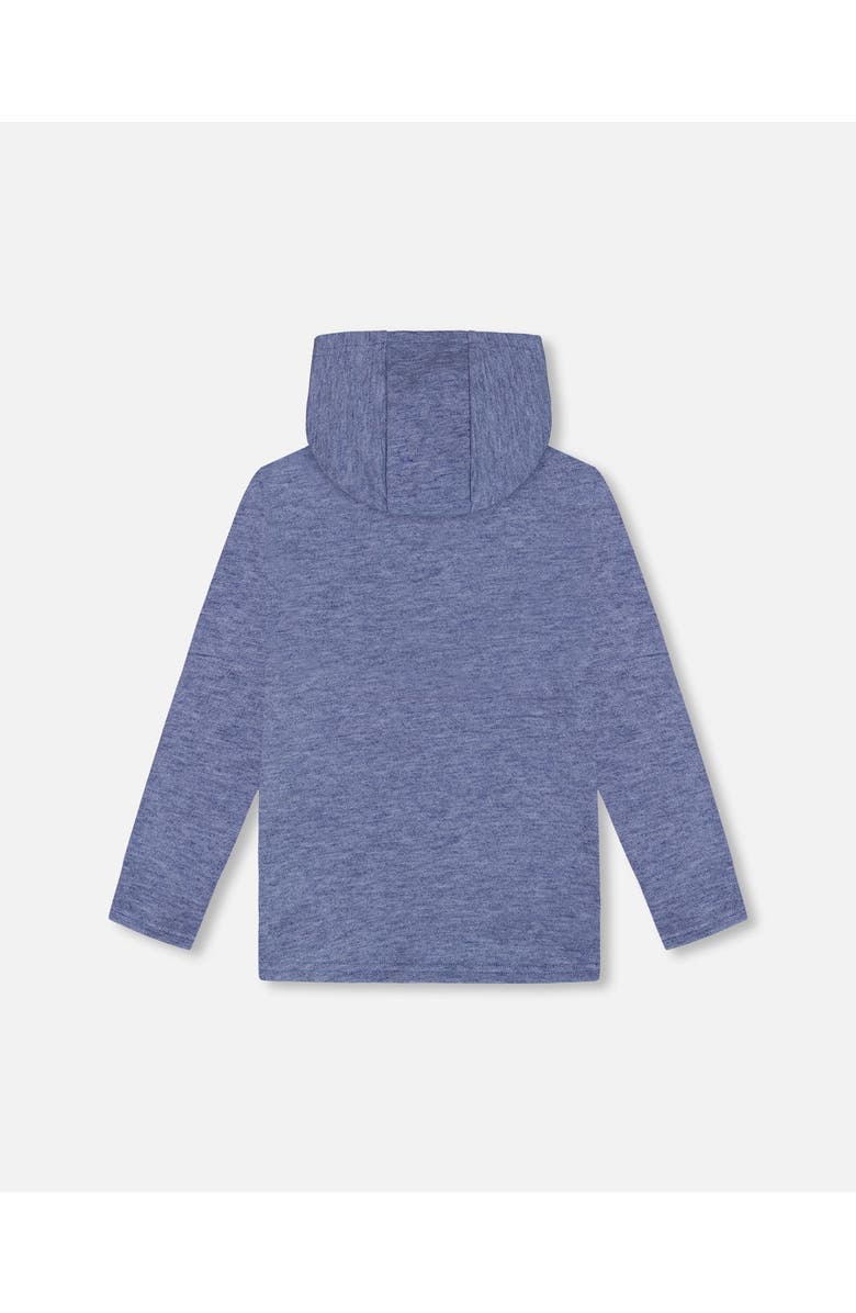 Deux par Deux Little Boy's Super Soft Brushed Hooded T-Shirt With Print Blue, Alternate, color, 