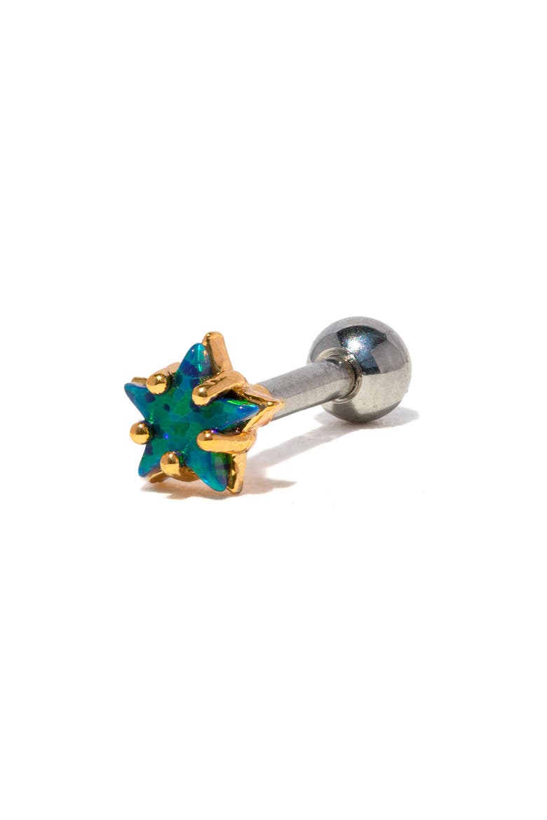 Blue Opal Star Stud Earring, Alternate, color, GOLD
