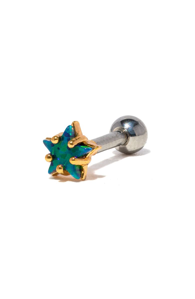 Girls Crew Blue Opal Star Stud Earring, Alternate, color, Gold