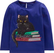 Mini Boden Kids' Puff Sleeve Appliqué T-Shirt