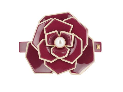 Art deco camelia flower hair acetate barette