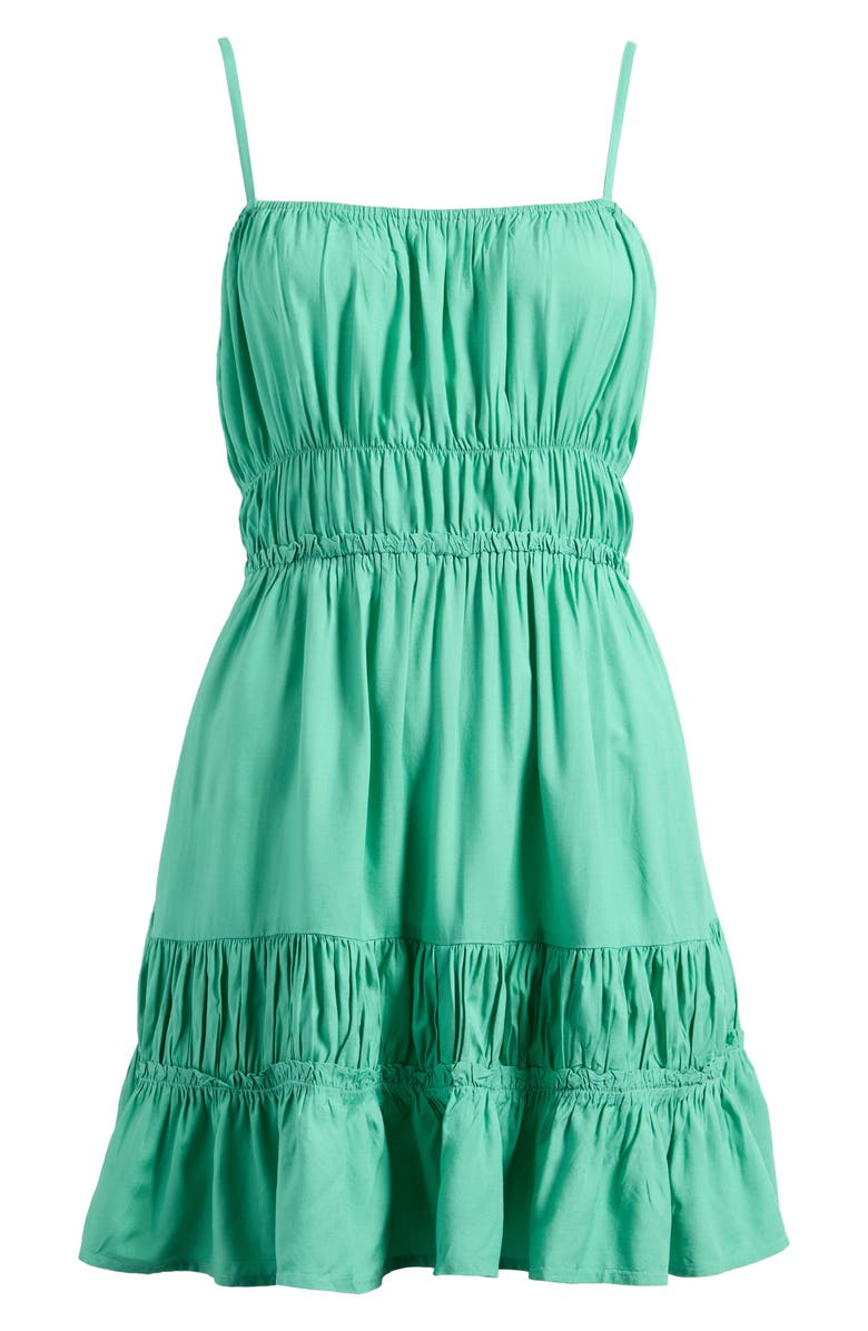 Elan Tiered Ruffle Cover-Up Sundress, Main, color, Jade