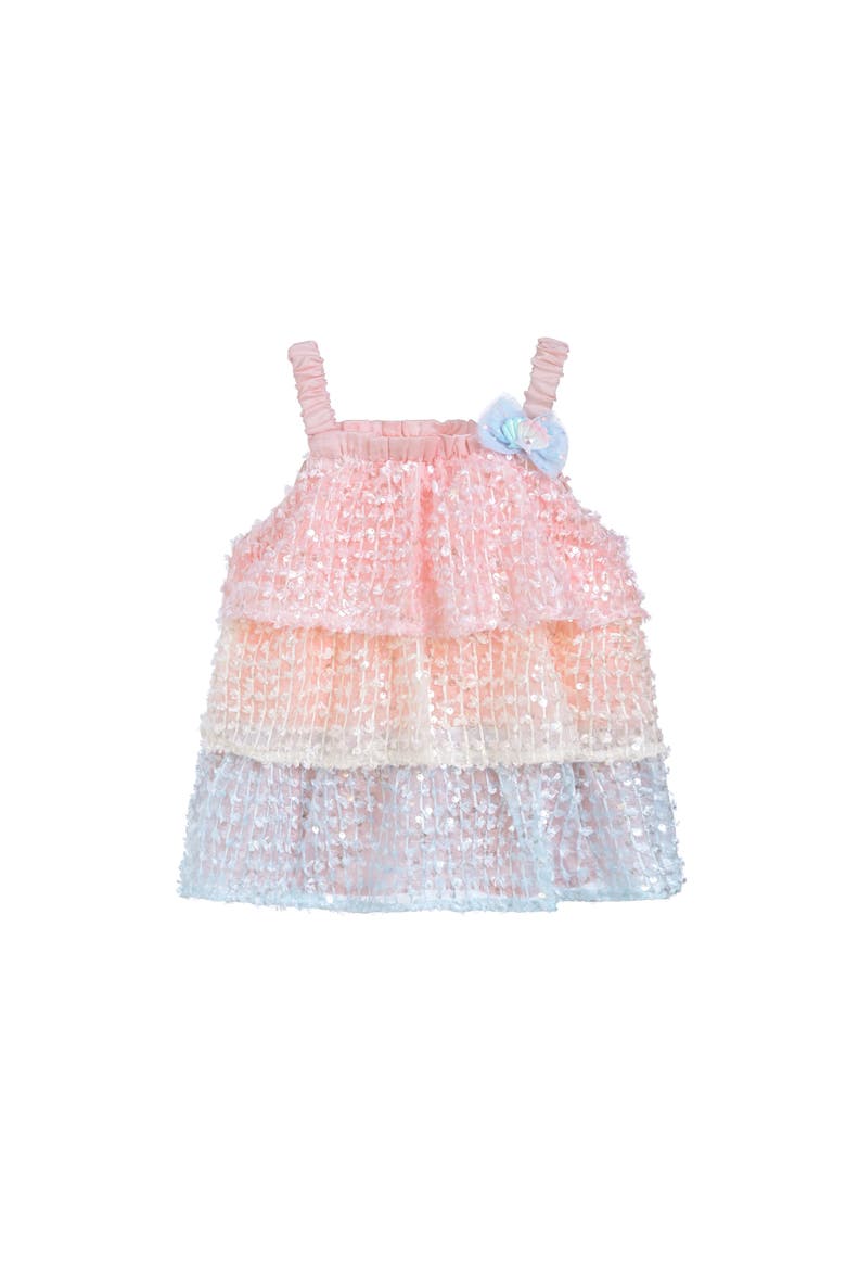 Sunset Layered Dress Set, Alternate, color, Salmon