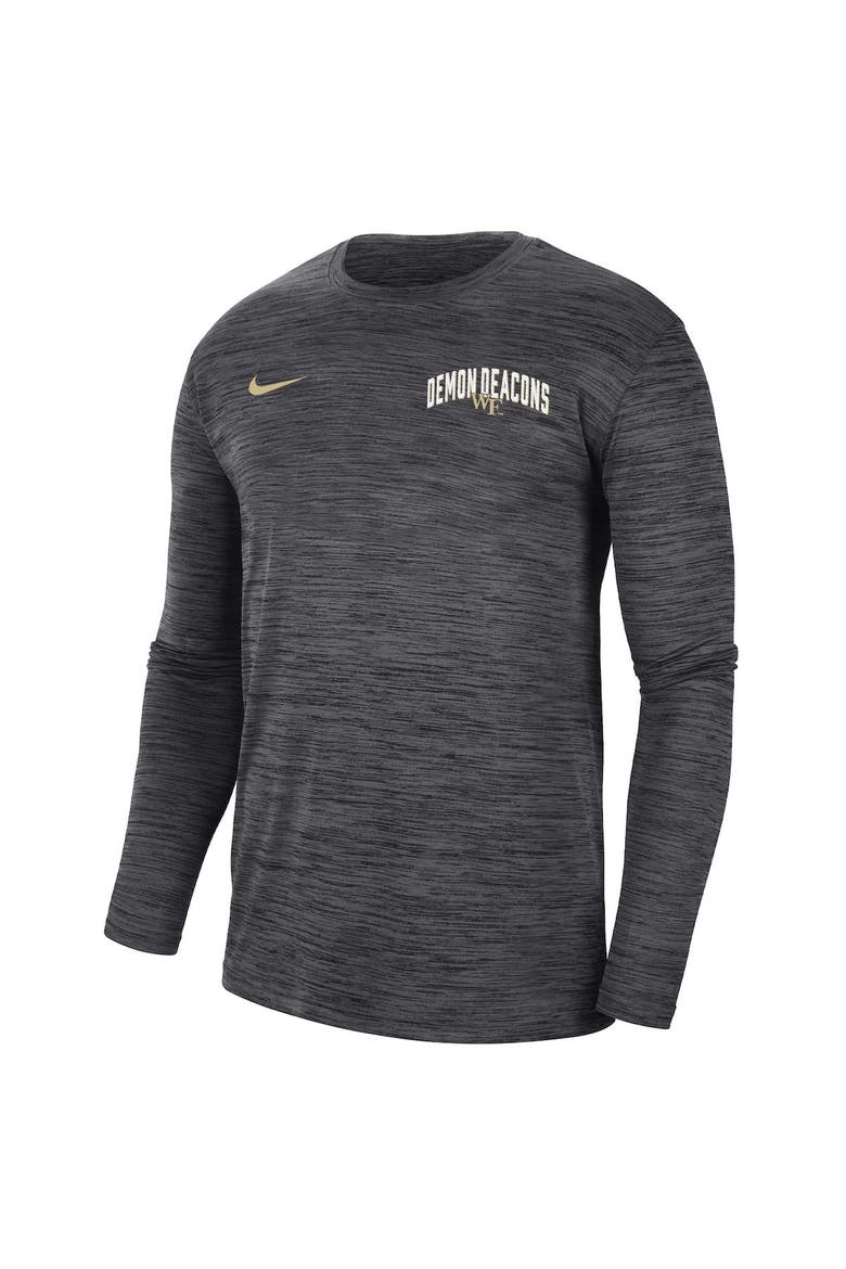 Men's Nike Black Wake Forest Demon Deacons Velocity Performance Long Sleeve T-Shirt, Main, color, Black