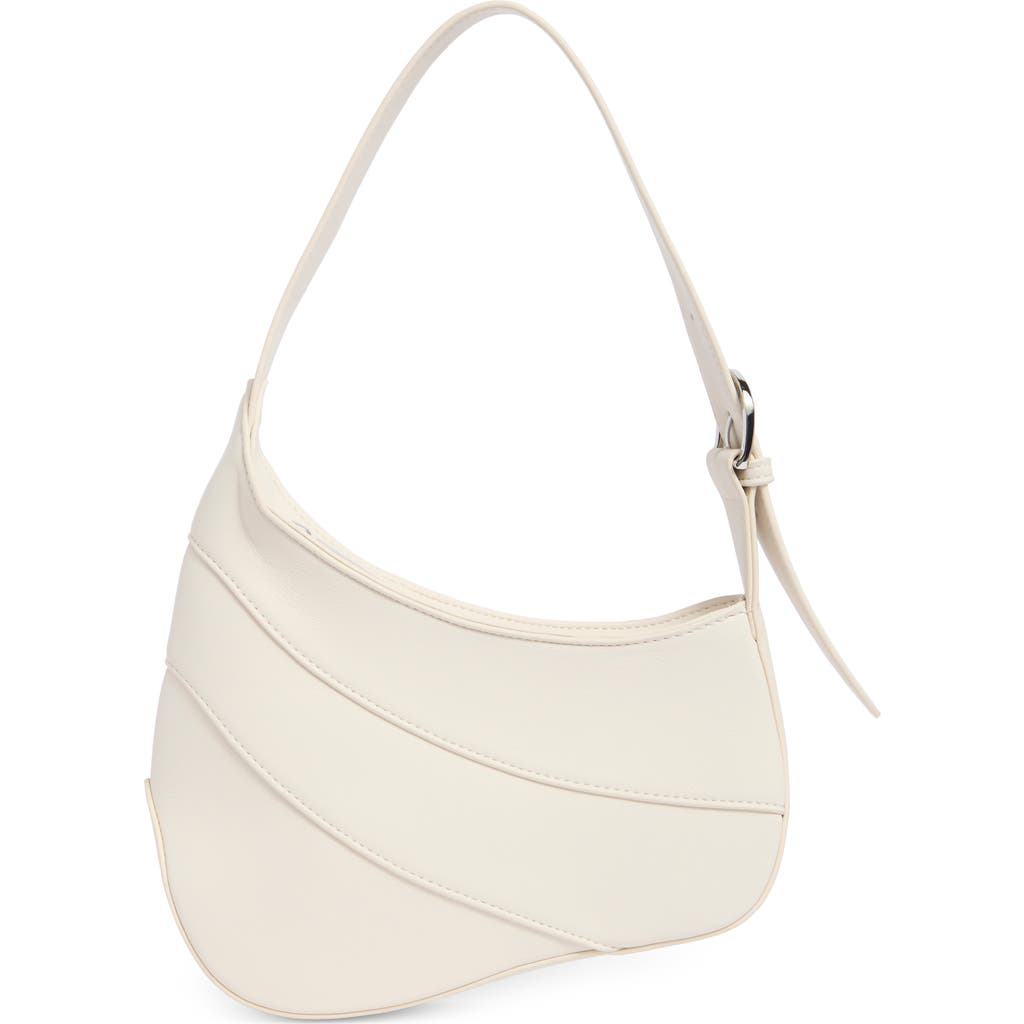 Bcbg Layered Asymmetric Shoulder Bag In Optic White
