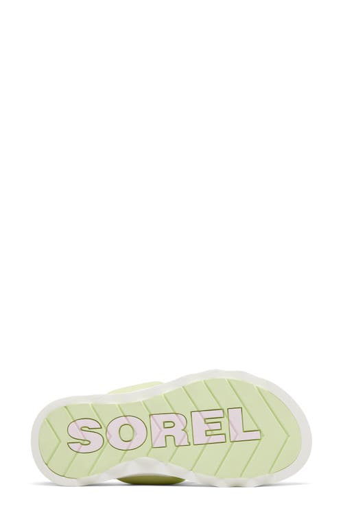 Sorel Viibe Twist Slide Sandal In Luminous Lime/whitened Pink