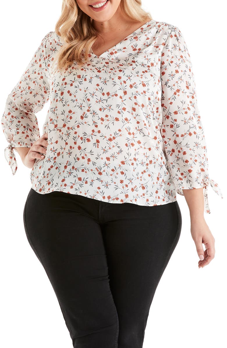 Estelle First Bloom Tie Sleeve Top, Main, color,