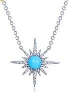Lafonn Simulated Turquoise Sunburst Pendant Necklace