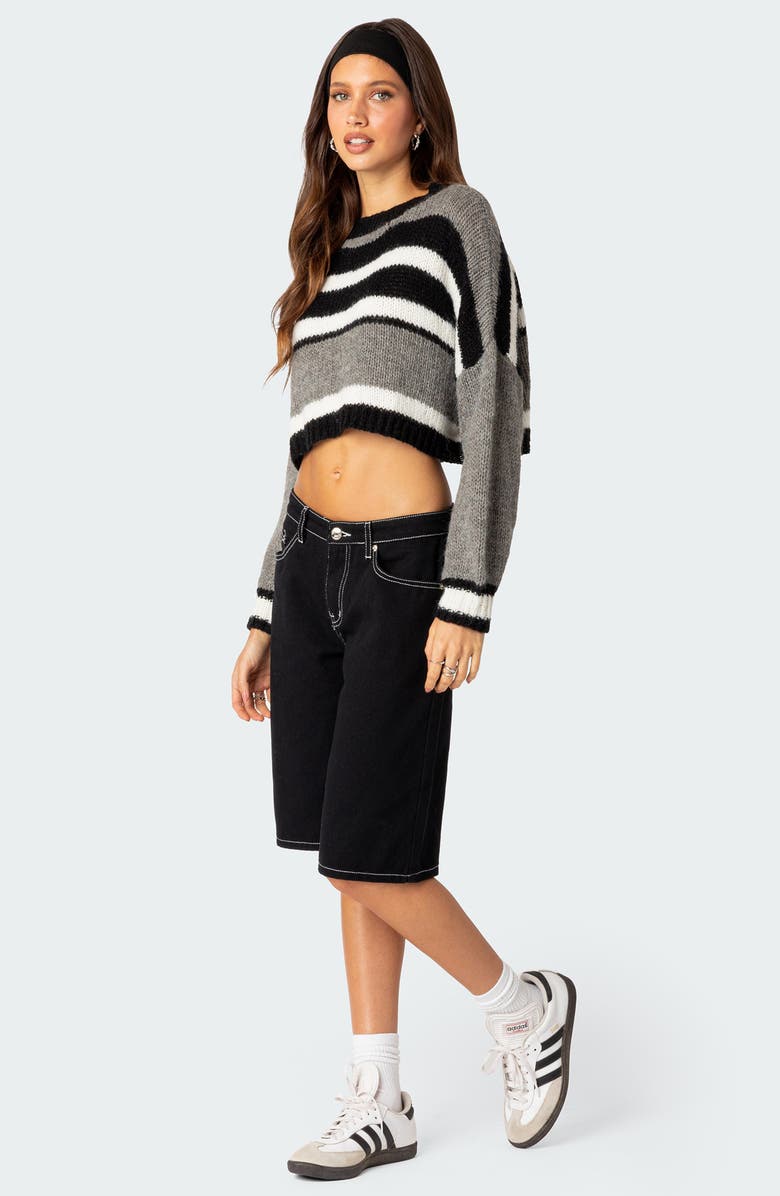 EDIKTED Don Stripe Crop Sweater, Alternate, color, 