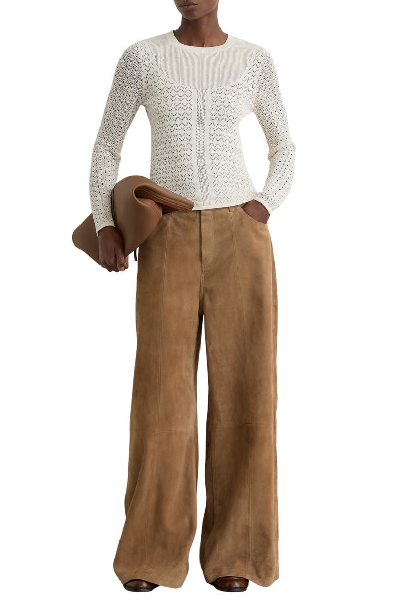 Reiss Bella Pointelle Sweater, Alternate, color, Ivory