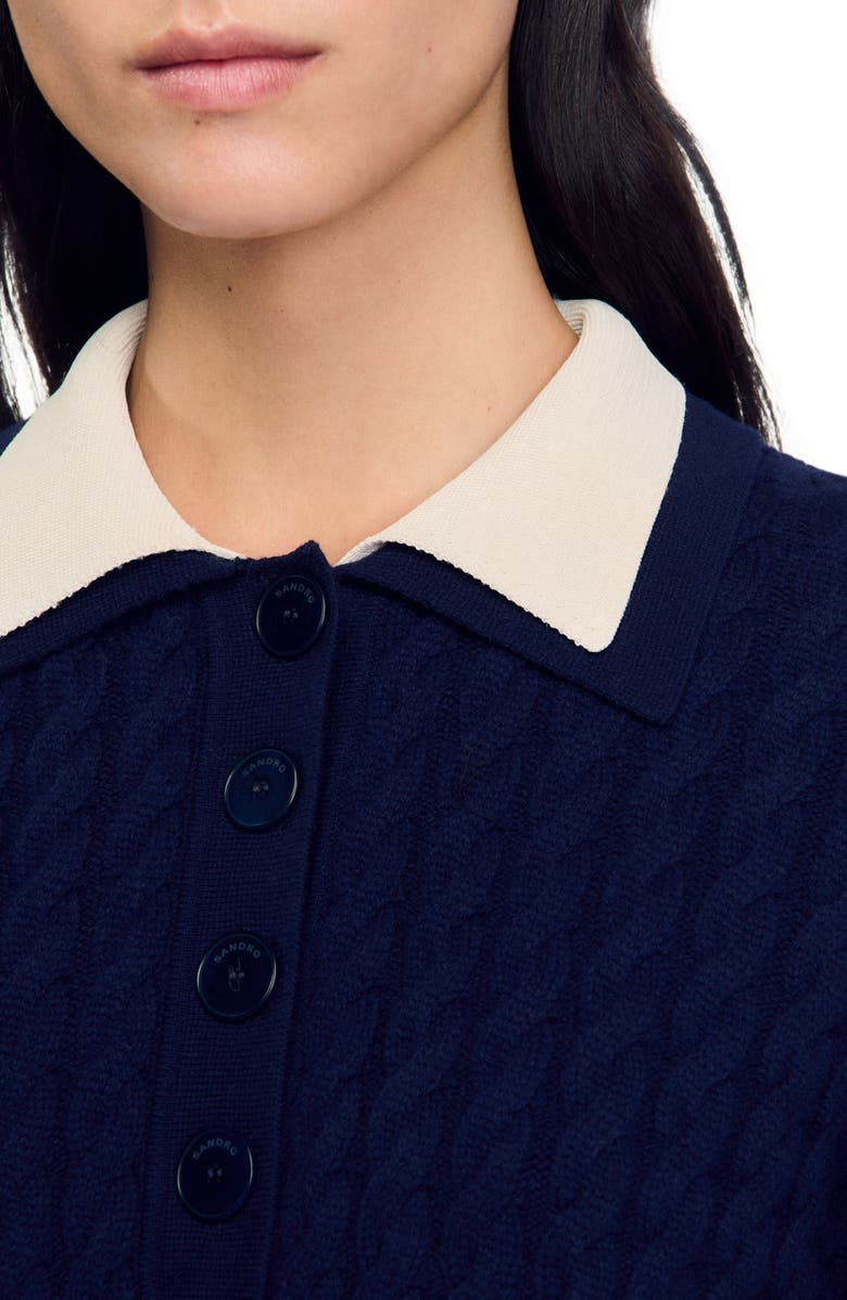 SANDRO Cable knit sweater, Alternate, color, 